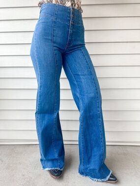 O2 Denim High Waisted Wide Leg Jeans